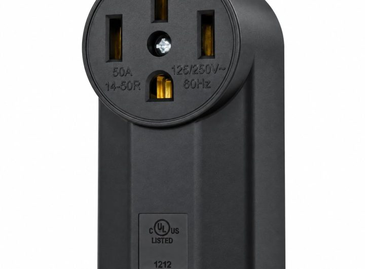 NEMA 14-50R Receptacle 3-Pole 4-Wire Surface Mount Power Receptacle 125/250V 50A UL Listed, Micmi Black (NEMA 14-50R)