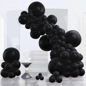 PartyWoo Black Balloons 140pcs Different Sizes of 18 12 10 5 Inch