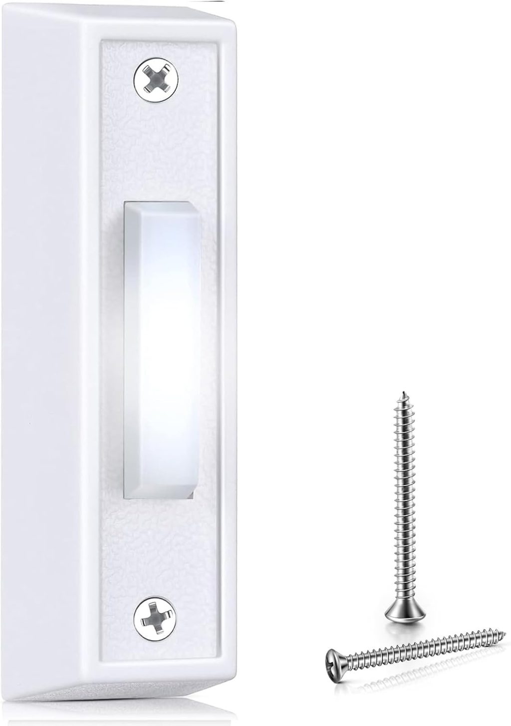 Saillong 1 Piece Lighted Doorbell Button, White, White Light