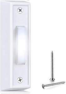 Saillong 1 Piece Lighted Doorbell Button, White, White Light