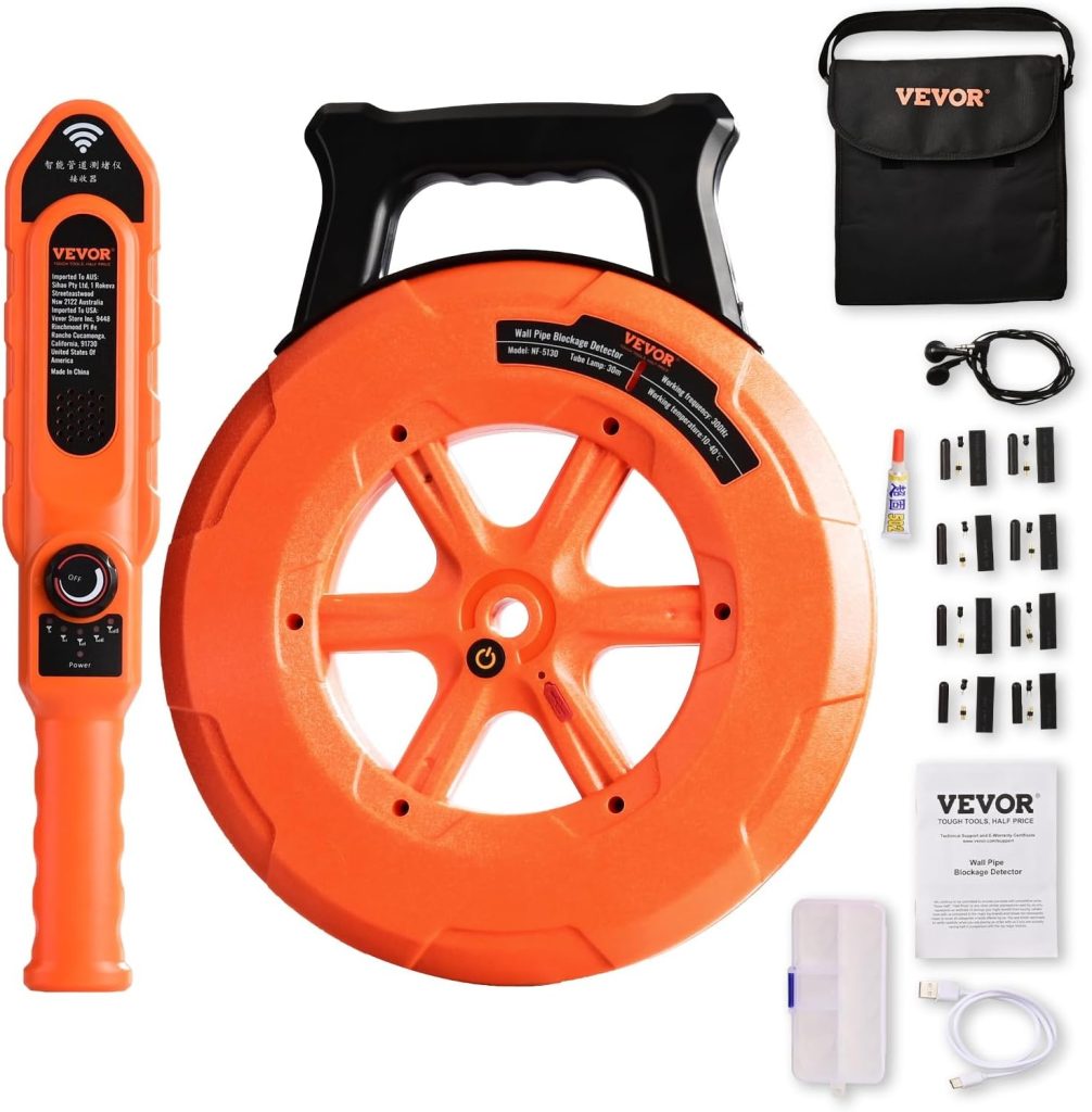VEVOR Pipe Locators, 100ft/30m PVC Pipe Locators Underground, IP67 Waterproof Pipe Blockage Detector with Adjustable Sensitivity, Sewer Wall Scanner Plumbing Tool for PVC Plastic Metal Water Pipes — 상품 정보와 구매 체크 6 VEVOR Pipe Locators, 100ft/30m PVC Pipe Locators Underground, IP67 Waterproof Pipe Blockage Detector with Adjustable Sensitivity, Sewer Wall Scanner Plumbing Tool for PVC Plastic Metal Water Pipes
