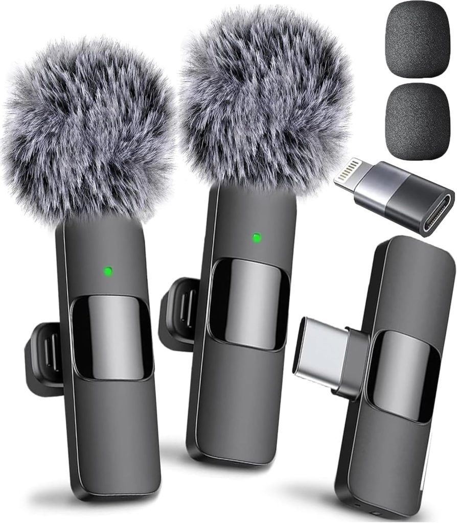 Mini Mic Pro (Latest Model – #1 Microphone for iPhone & Android, Wireless Mini Microphone, Clear Voice, Noise Cancelling, Lavalier Mic for TikTok, YouTube & Interviews