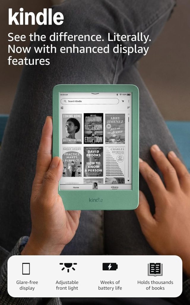 Amazon Kindle 16 GB (2024 model) - Light and compact, with fast page turns, and high contrast ratio - Matcha — 상품 정보와 공개 리뷰 6 Amazon Kindle 16 GB (2024 model) - Light and compact, with fast page turns, and high contrast ratio - Matcha