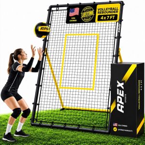 Apex Sports Volleyball Rebounder, Adjustable Angle 7x4 ft Bounce Back Net