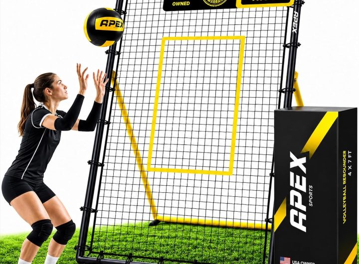 Apex Sports Volleyball Rebounder, Adjustable Angle 7x4 ft Bounce Back Net