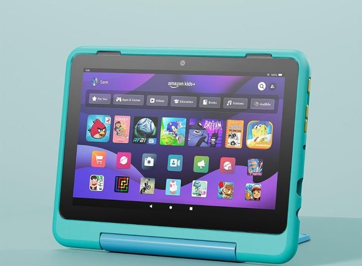Amazon Fire HD 8 Kids Pro tablet, ages 6-12. Bright 8" HD screen, includes ad-free content, parental controls, 13-hr battery, slim case for older kids, 64GB, Hello Teal, (2024 release)