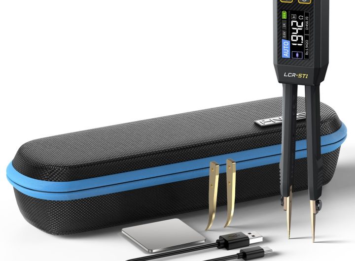 FNIRSI LCR-ST1 10kHz LCR Meter Tweezers, Smart SMD Component Tester