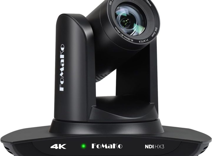 FoMaKo 4K HDMI PTZ Camera NDI AI Auto-Tracking(Gen 3), NDI HX3 Certified, 20X Optical Zoom,USB 3.0 LAN HDMI PTZ Camera 4K for Church, Worship, Education, Conferences,(NDI License Included), K20UH