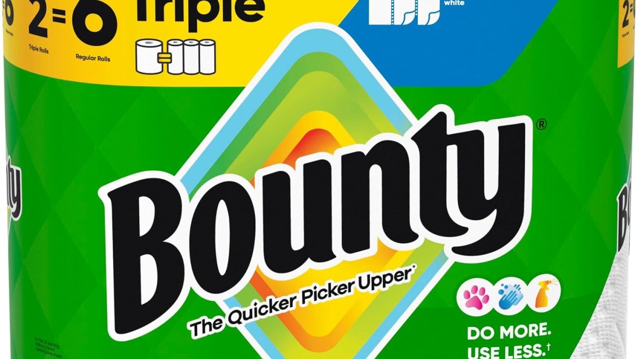 Bounty Select-A-Size Paper Towels, White, 2 Triple Rolls = 6 Regular Rolls