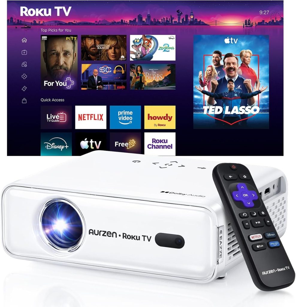 Aurzen Roku TV D1R Smart Portable Outdoor Projector with WiFi and Bluetooth — 상품 정보와 공개 리뷰 6 Aurzen Roku TV D1R Smart Portable Outdoor Projector with WiFi and Bluetooth