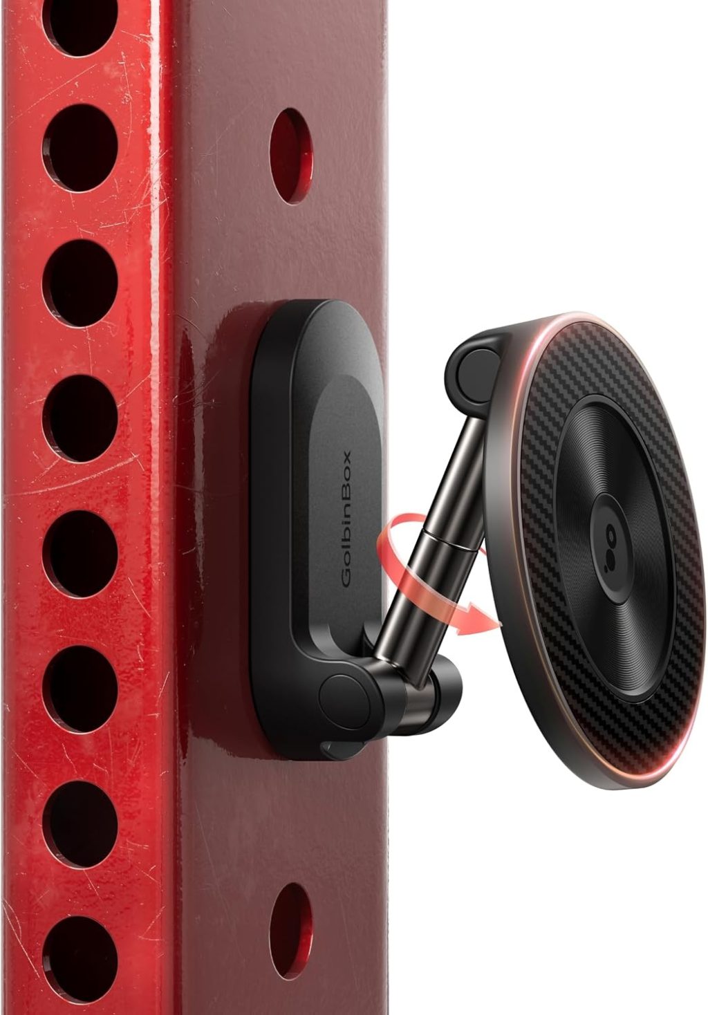 GolbinBox Magnetic Phone Holder for Gym,Adjustable Tripod Mount Ring Black