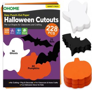 Halloween Crafts for Kids - 228PCS Halloween Cutouts Pre-Cut Set