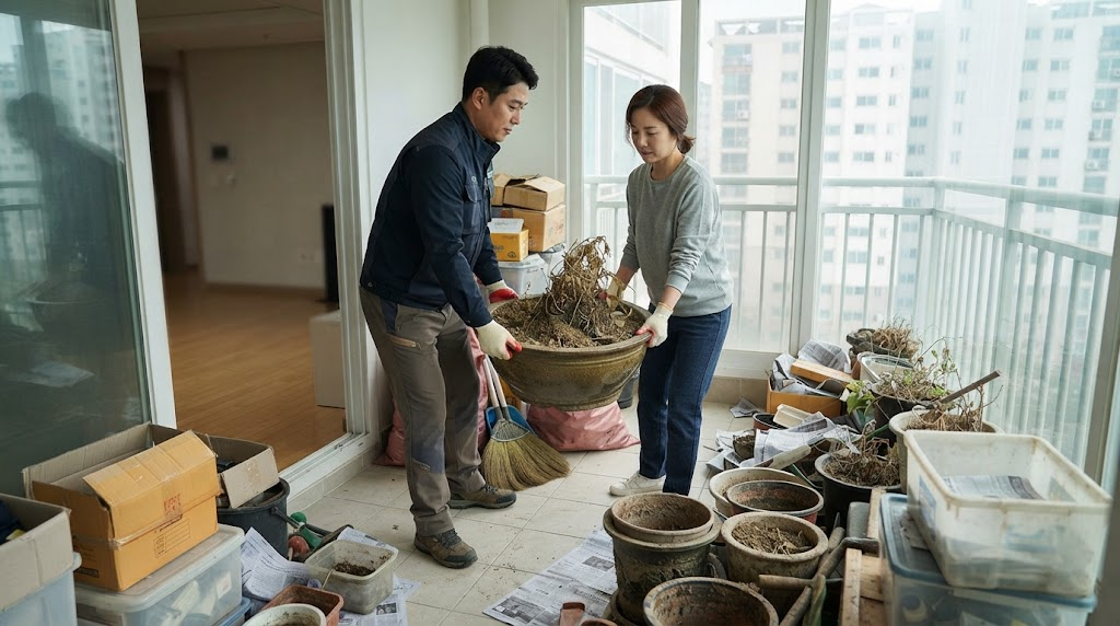오래 방치한 화분과 잡동사니 베란다 폐기물 처리 요령 6 베란다 폐기물 처리 관련 이미지 5